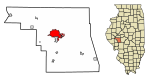 Morgan County Illinois Incorporated and Unincorporated areas Jacksonville Highlighted